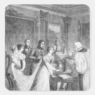 Die Ehe der Prinzessin Charlotte von Quadratischer Aufkleber