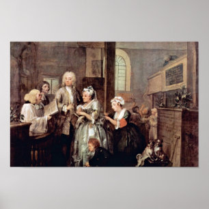 Die Ehe einer Witwe " von Hogarth William Poster