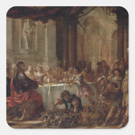 Die Ehe in Cana, 1660 Quadratischer Aufkleber (Vorderseite)