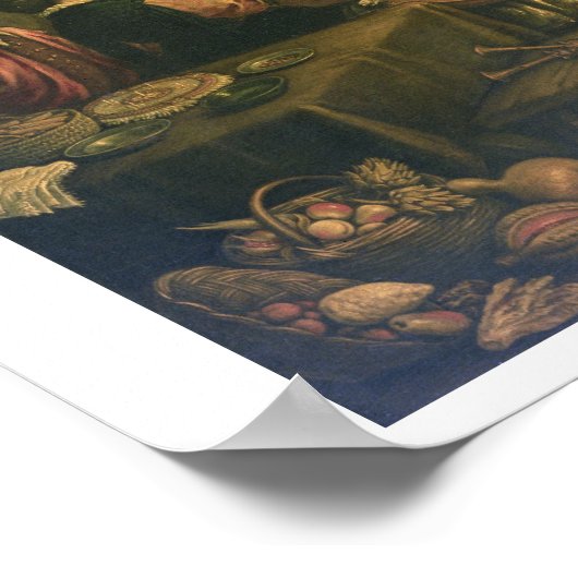 Die Ehe in Cana (Öl auf Leinwand) Poster (Ecke)