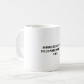 Die Ehe ist wie Strumpfhose Funny Kaffeetasse (Vorderseite Links)