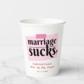 Die Ehe Sind zum Kotzen! Funny Scheidung Announcem Pappbecher (Rückseite)