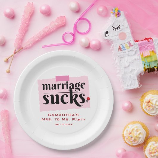 Die Ehe Sind zum Kotzen! Funny Scheidung Announcem Pappteller (Party)