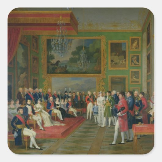 Die Ehe von Eugene de Beauharnais Quadratischer Aufkleber (Vorderseite)