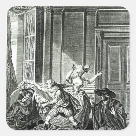 Die Ehe von Figaro Quadratischer Aufkleber (Vorderseite)