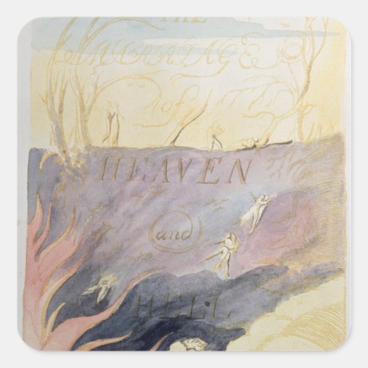 Die Ehe von Himmel und Hölle Quadratischer Aufkleber (Vorderseite)