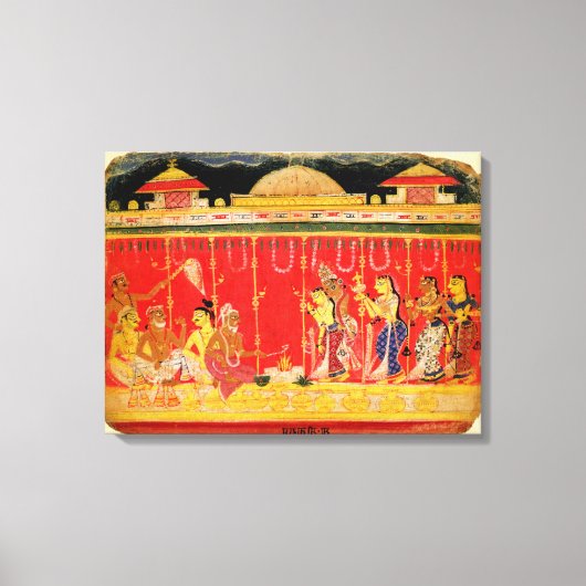 Die Ehe von Krishnas Eltern aus einer Zerstreuung Leinwanddruck (Vorderseite)