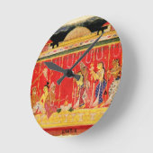 Die Ehe von Krishnas Eltern aus einer Zerstreuung Runde Wanduhr (Winkel)