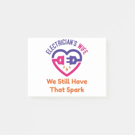 Die Ehefrau der Elektriker haben wir noch immer di Post-it Klebezettel (Vorderseite)