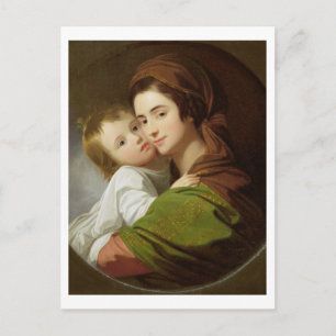 Die Ehefrau der Künstler, Elisabeth, und ihr Sohn Postkarte