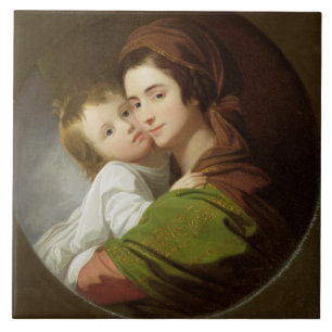 Die Ehefrau des Künstlers, Elizabeth und ihr Sohn Fliese