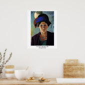 Die Ehefrau des Künstlers mit einem Hut von August Poster (Küche)