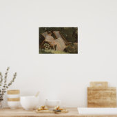 Die Ehefrau des Künstlers sitzt in einem Gartenstu Poster (Küche)