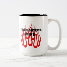 Die Ehefrau-Flammen des Feuerwehrmanns Zweifarbige Tasse