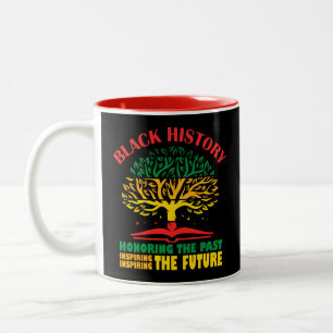 Die Ehre der Vergangenheit, die Zukunft der schwar Zweifarbige Tasse