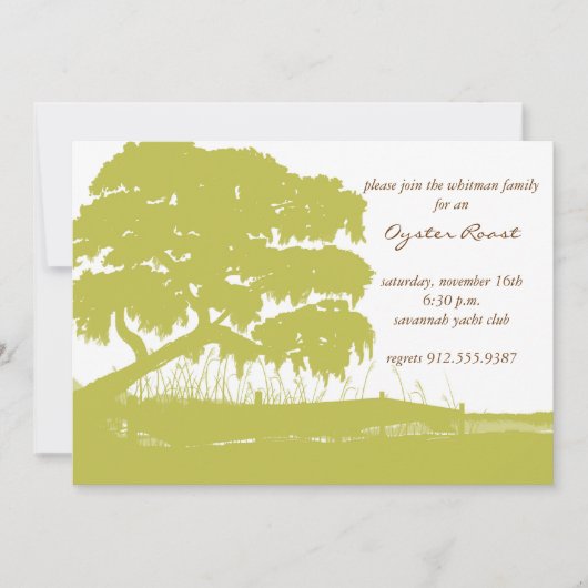 Die Eiche, die mit spanischem Moos durch den Sumpf Einladung (Vorderseite)