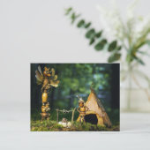 Die Eichelfen spielen Inder. Summer Camping Postkarte (Stehend Vorderseite)