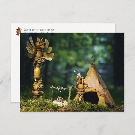 Die Eichelfen spielen Inder. Summer Camping Postkarte (Vorne/Hinten)