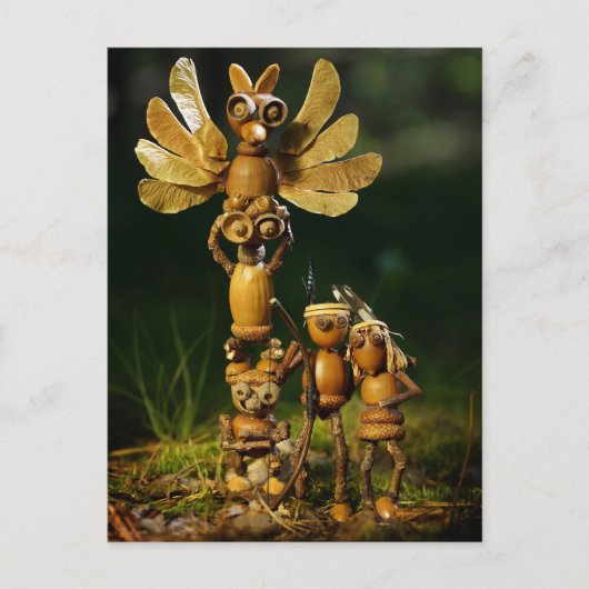 Die Eichelfen spielen Inder. Summer Camping Postkarte (Vorderseite)