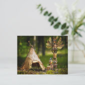 Die Eichelfen spielen Inder. Summer Camping Postkarte (Stehend Vorderseite)