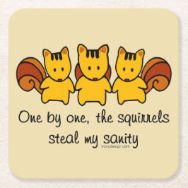Die Eichhörnchen stehlen meine Vernunft Rechteckiger Pappuntersetzer