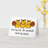 Die Eichhörnchen stehlen meinem Verstand Karte (Gelbe Blume)