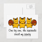 Die Eichhörnchen stehlen meinem Verstand Postkarte (Vorne/Hinten)