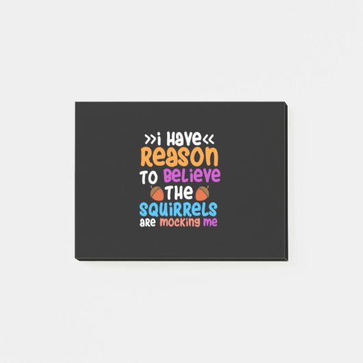 Die Eichhörnchen verspotten mich Post-it Klebezettel (Vorderseite)
