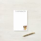 Die Eier der Eule werden nach der Ankunft notiert Post-it Klebezettel (Auf Schreibtisch)