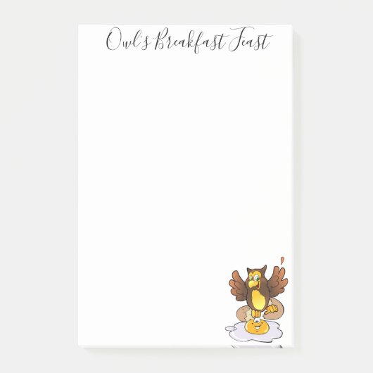 Die Eier der Eule werden nach der Ankunft notiert Post-it Klebezettel (Vorderseite)