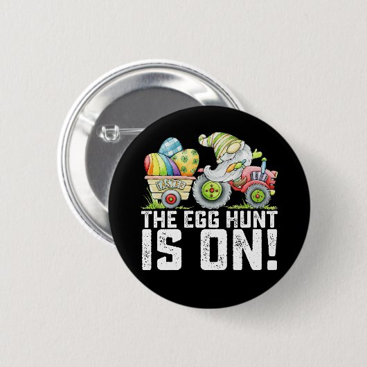 Die Eierjagd ist an sonnigen Ostern. Button (Vorne & Hinten)