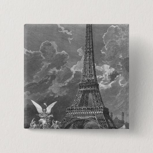 Die Eiffel-Turm-universelle Ausstellung Button (Vorderseite)
