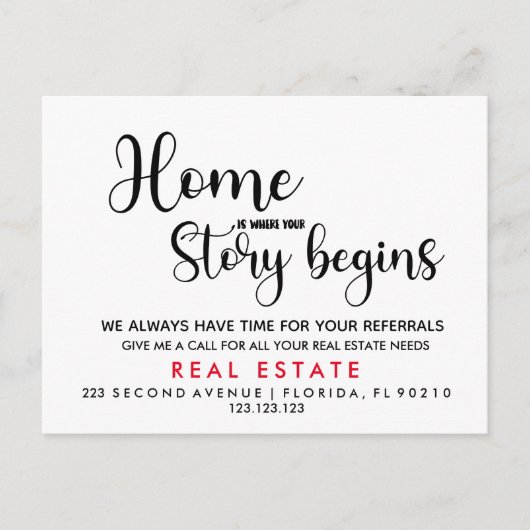 Die eigentliche Anwesen-Zuhause ist der Punkt, an Ankündigungspostkarte (Vorderseite)