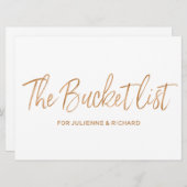 "Die Eimerliste" Hochzeitszeichen der stilistische Einladung (Vorne/Hinten)