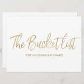 "Die Eimerliste"-Schild | Stilvoll Golden (Vorne/Hinten)