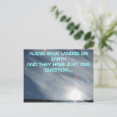 Die eine Frage des Aliens Postkarte (Stehend Vorderseite)