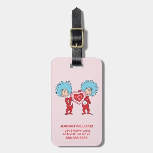 Die eine Sache zwei ich Liebe Sie Gepäckanhänger (Vorderseite vertikal)