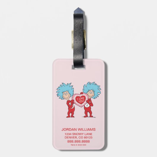 Die eine Sache zwei ich Liebe Sie Gepäckanhänger (Rückseite vertikal)