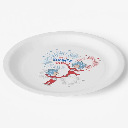 Die eine Sache zwei ist die Sommerpause Pappteller (Schrägansicht)