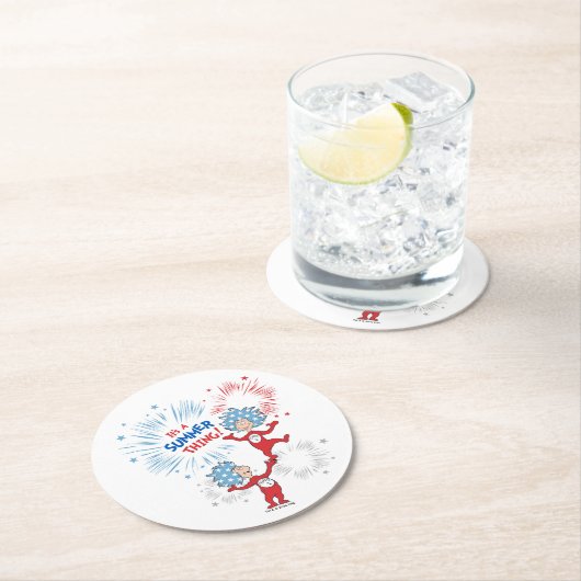 Die eine Sache zwei ist die Sommerpause Runder Pappuntersetzer (Vor Ort)