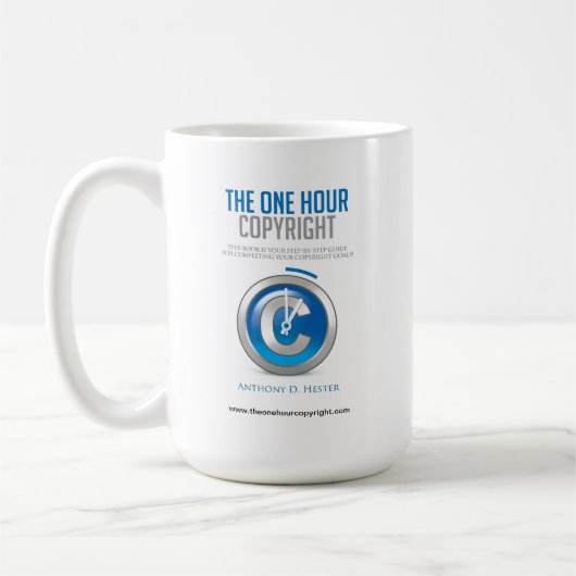 Die eine Stunden-Copyright-Kaffee-Tasse Kaffeetasse (Links)