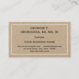 Die einfache Anwaltskarte Visitenkarte