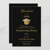 Die einfache Black and Gold Uni University Ankündigung (Vorne/Hinten)