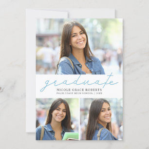 Die einfache Collage des Abschluss-3-Foto Ankündigung