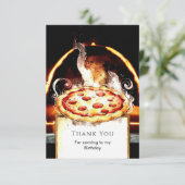 Die einfache Pizza für Kinder zum Geburtstag Dankeskarte (Stehend Vorderseite)