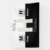 Die einfache Schwarz-Weiß-Hochzeit Banner (Vertikal)