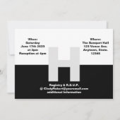 Die einfache Schwarz-Weiß-Hochzeit Einladung (Rückseite)