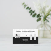 Die einfache Schwarz-Weiß-Visitenkarte Visitenkarte (Stehend Vorderseite)