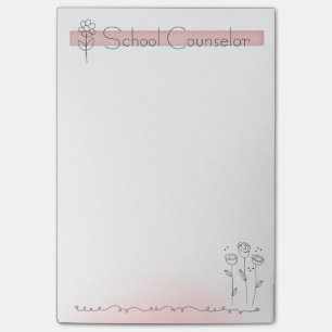 Die einfachen Blumennotizen des Schulberaters Post-it Klebezettel