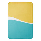 Die einfachen Waves 2 in Türkis, Gelb und Weiß Badematte (Vorderseite Vertikal)